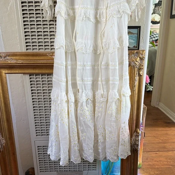 NEW Zimmermann Acacia embroidered midi dress - Picture 5 of 11